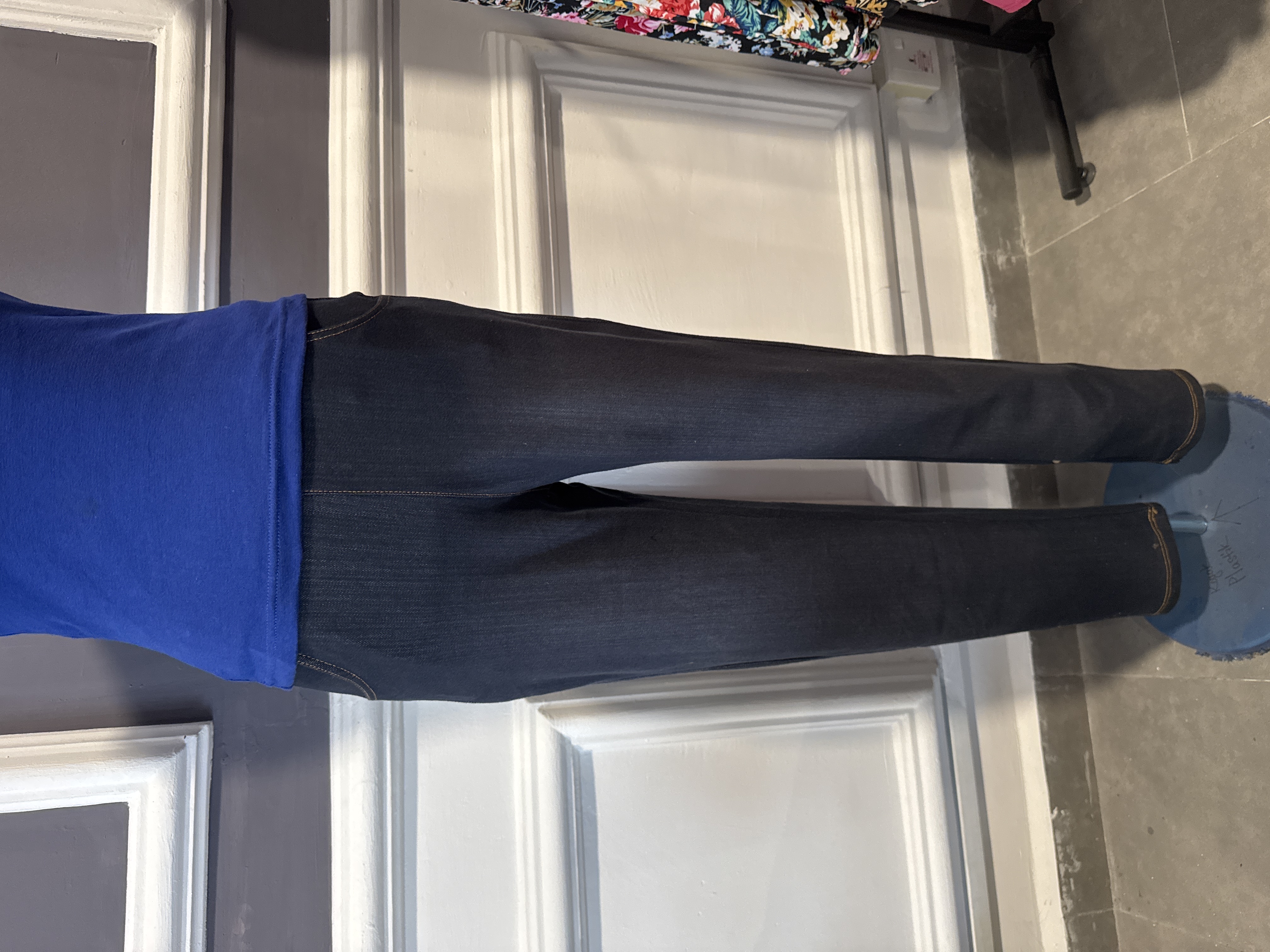 women‘s denim trousers rubber pants